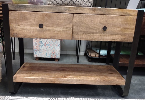 Console Table-Two Drawers-One Shelf-43.5w x 14d x 32h