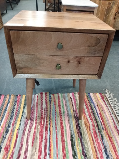 Bedside Cabinet- Two Drawers-18w x 15d x 25h