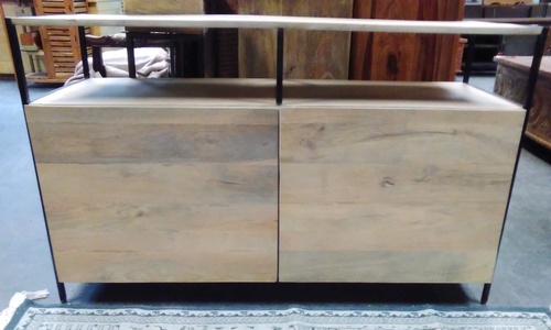 Sideboard-Light Wood-With Metal Frame-49w x 17d x 31h